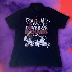 Disney Cleveland Indians Size XL Polo Short Sleeve